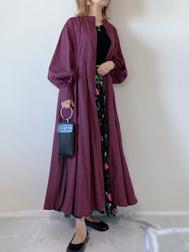「アイテム（シャツワンピース）」を使った、memeさん（レディース・158cm）の冬コーディネート