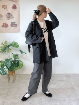 「アイテム（テーラードジャケット）」を使った、memeさん（レディース・158cm）の秋コーディネート