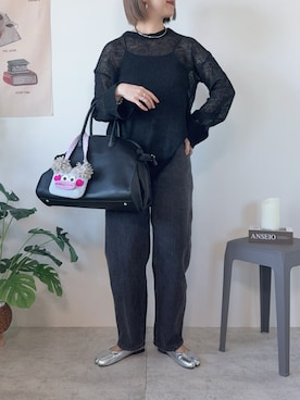 「each（イーチ）のアイテム」を使った、memeさん（レディース・158cm）の冬コーディネート