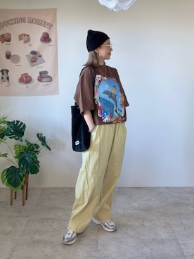 「アイテム（カーゴパンツ）」を使った、memeさん（レディース・158cm）の秋コーディネート