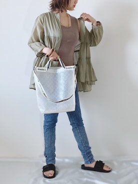 「PAULOWNIA（ポロウニア）のアイテム」を使った、memeさん（レディース・158cm）の夏コーディネート