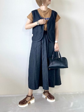 「florist」｜「アイテム（サンダル）」を使った、memeさん（レディース・158cm）の夏コーディネート