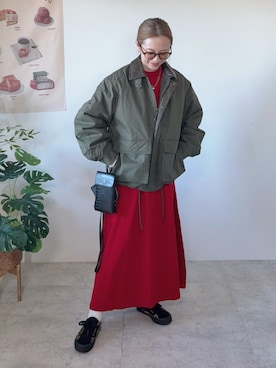 「アイテム（ワンピース）」を使った、memeさん（レディース・158cm）の冬コーディネート