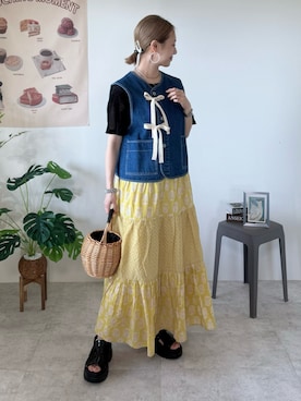 「アイテム（ピアス（両耳用））」を使った、memeさん（レディース・158cm）の夏コーディネート