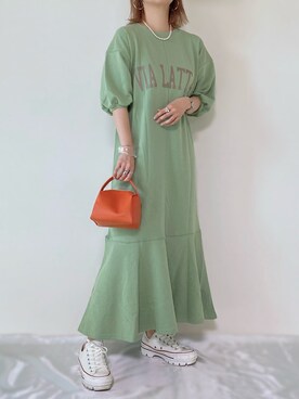 「春ワンピ」｜「アイテム（アクセサリー）」を使った、memeさん（レディース・158cm）の春コーディネート