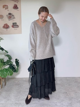 「アイテム（パンプス）」を使った、memeさん（レディース・158cm）の秋コーディネート