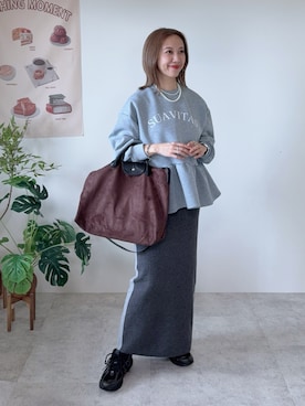 「アイテム（ネックレス）」を使った、memeさん（レディース・158cm）の秋コーディネート