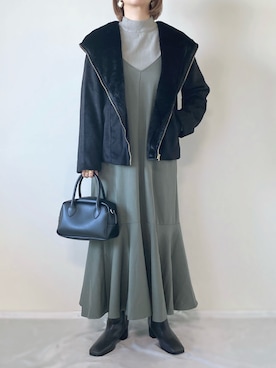 「libelle more（リベル モア）のアイテム（その他アウター）」を使った、memeさん（レディース・158cm）の秋コーディネート