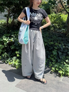 「CITEN（シテン）のアイテム（トートバッグ）」を使った、memeさん（レディース・158cm）の夏コーディネート