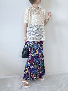 「rectangle（レクタングル）のアイテム（サンダル）」を使った、memeさん（レディース・158cm）の夏コーディネート