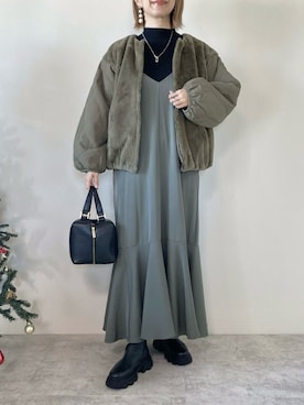 「libelle more（リベル モア）のアイテム（ブルゾン）」を使った、memeさん（レディース・158cm）の冬コーディネート