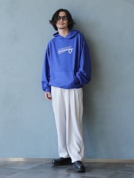 「ブルー x ホワイト」｜「アイテム（その他）」を使った、downeyさん（メンズ・180cm）の冬コーディネート