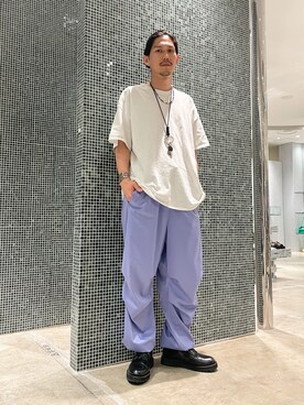 「N.HOOLYWOOD（N.ハリウッド）のアイテム（シューズ）」を使った、downeyさん（メンズ・180cm）の春コーディネート