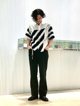 「Lui's（ルイス）のアイテム（サンダル）」を使った、downeyさん（メンズ・180cm）の夏コーディネート