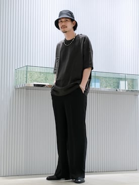 「Lui's（ルイス）のアイテム（帽子）」を使った、downeyさん（メンズ・180cm）の春コーディネート