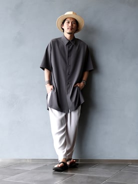 「SOLARIS&Co.（ソラリス）のアイテム（帽子）」を使った、downeyさん（メンズ・180cm）の夏コーディネート