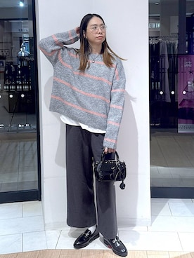 「アイテム（ローファー）」を使った、がままきさん（レディース・167cm・30代）の冬コーディネート