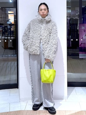 「アイテム（スウェットパンツ）」を使った、がままきさん（レディース・167cm・30代）の冬コーディネート