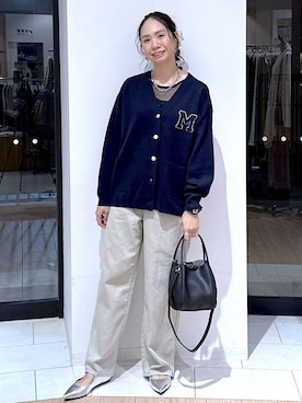 「アイテム（シュシュ）」を使った、がままきさん（レディース・167cm）の秋コーディネート