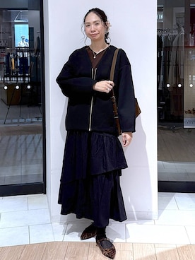 「アイテム（ピアス（両耳用））」を使った、がままきさん（レディース・167cm・30代）の秋コーディネート