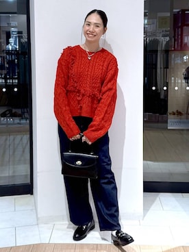 「アイテム（ポロシャツ）」を使った、がままきさん（レディース・167cm）の秋コーディネート