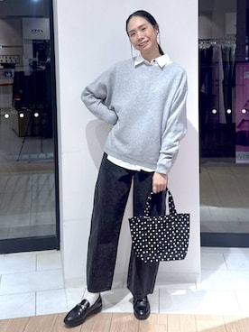 「アイテム（ローファー）」を使った、がままきさん（レディース・167cm・30代）の冬コーディネート