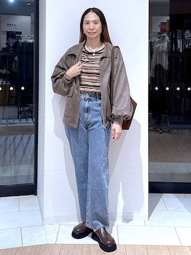 「アイテム（ブルゾン）」を使った、がままきさん（レディース・167cm・30代）の秋コーディネート