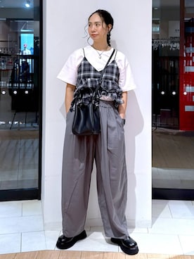「アイテム（ネックレス）」を使った、がままきさん（レディース・167cm・30代）の夏コーディネート