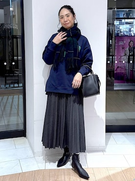 「アイテム（スウェット）」を使った、がままきさん（レディース・167cm・30代）の冬コーディネート