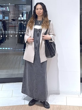 「GLOBAL WORK（グローバルワーク）のアイテム（ジャケット/アウター）」を使った、がままきさん（レディース・167cm）の春コーディネート