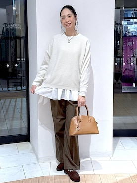 「アイテム（ローファー）」を使った、がままきさん（レディース・167cm・30代）の冬コーディネート