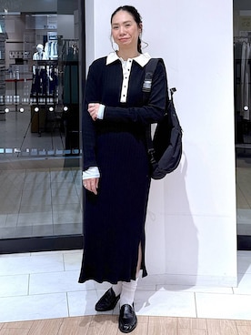 「LOWRYS FARM（ローリーズファーム）のドットスクエアバンス　587857（バレッタ/ヘアクリップ、ホワイト系）」を使った、がままきさん（レディース・167cm）の春コーディネート