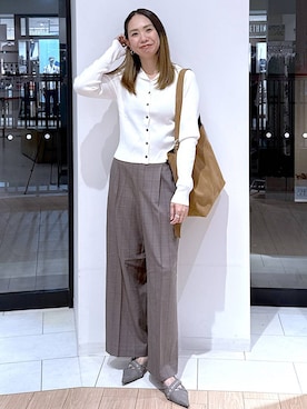 「アイテム（ピアス（両耳用））」を使った、がままきさん（レディース・167cm・30代）の秋コーディネート