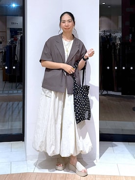 「GLOBAL WORK（グローバルワーク）のアイテム（ジャケット/アウター）」を使った、がままきさん（レディース・167cm）の夏コーディネート
