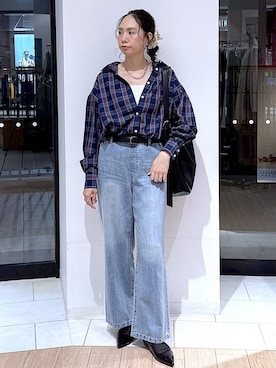 「アイテム（シュシュ）」を使った、がままきさん（レディース・167cm）の秋コーディネート
