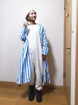 「Libra Cue（リブラ キュー）のアイテム（オールインワン・サロペット）」を使った、love blue さん（レディース・158cm）の春コーディネート