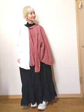 「Libra Cue（リブラ キュー）のアイテム（スカート）」を使った、love blue さん（レディース・158cm）の春コーディネート