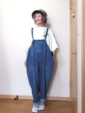 「antiqua（アンティカ）のアイテム（サロペット/オーバーオール）」を使った、love blue さん（レディース・158cm）の秋コーディネート