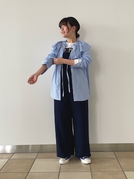 「fredy emue（フレディエミュ）のアイテム（サロペット/オーバーオール）」を使った、TSUNODAさん（レディース・160cm）の春コーディネート