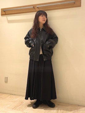 「fredy emue（フレディエミュ）のアイテム（ブルゾン）」を使った、TSUNODAさん（レディース・160cm）の秋コーディネート