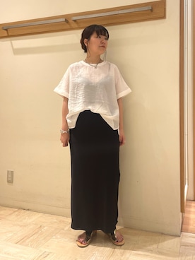 「リブスカート」｜TSUNODAさん（レディース・160cm）の夏コーディネート