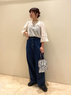 「秋先取りコーデ」｜「アイテム（チノパンツ）」を使った、TSUNODAさん（レディース・160cm）の秋コーディネート