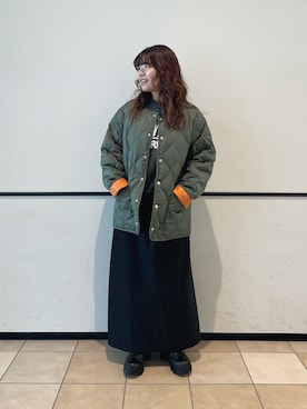 「TAION（タイオン）のアイテム（ノーカラージャケット）」を使った、TSUNODAさん（レディース・160cm）の秋コーディネート