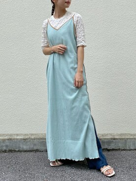 Kastane カスタネ のワンピース ドレス グリーン系 を使った人気ファッションコーディネート Wear