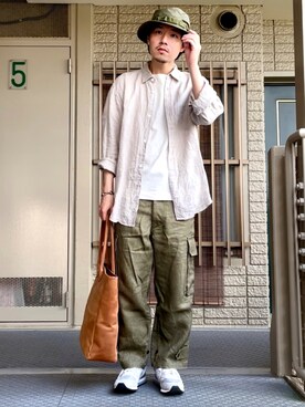 パナマリネン レギュラーカラーシャツ を使った人気ファッションコーディネート Wear