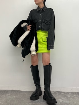 「ANAP（アナップ）のアイテム（ブルゾン）」を使った、Rihoさん（レディース・154cm）の冬コーディネート