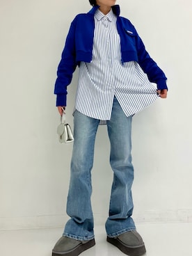 「ムートン」｜「アイテム（スリッポン）」を使った、Rihoさん（レディース・154cm）の秋コーディネート