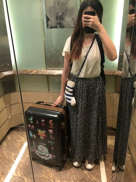 「axes femme（アクシーズファム）のアイテム（Tシャツ/カットソー）」を使った、Sisiさん（レディース・157cm）の夏コーディネート