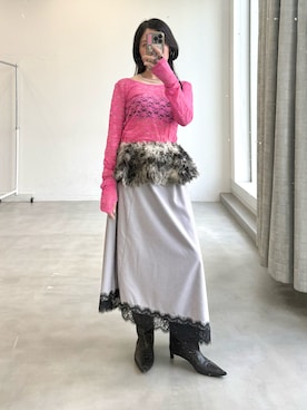 「yae（ヤエ）のアイテム」を使った、yae staffさん（レディース・154cm）の夏コーディネート
