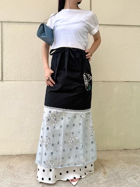 「yae（ヤエ）のアイテム」を使った、yae staffさん（レディース・154cm）の夏コーディネート